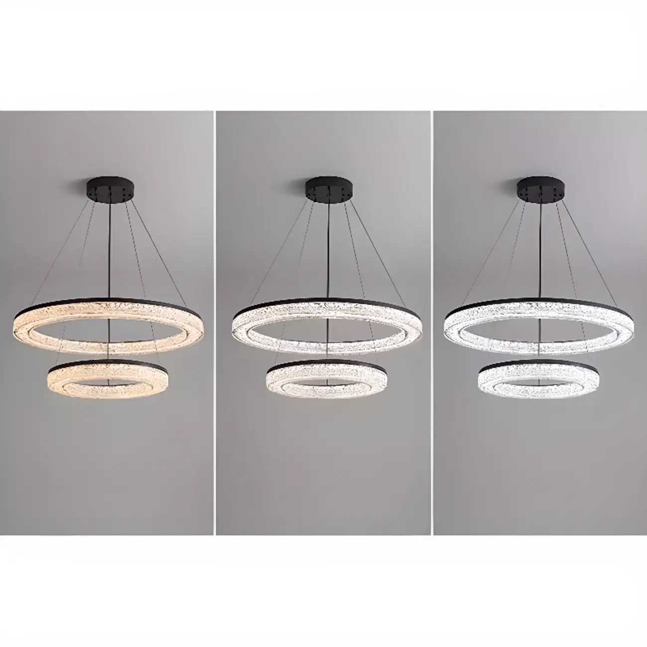 Black Circular Crystal Modern Chandelier Light Image - 10 | homeyfad