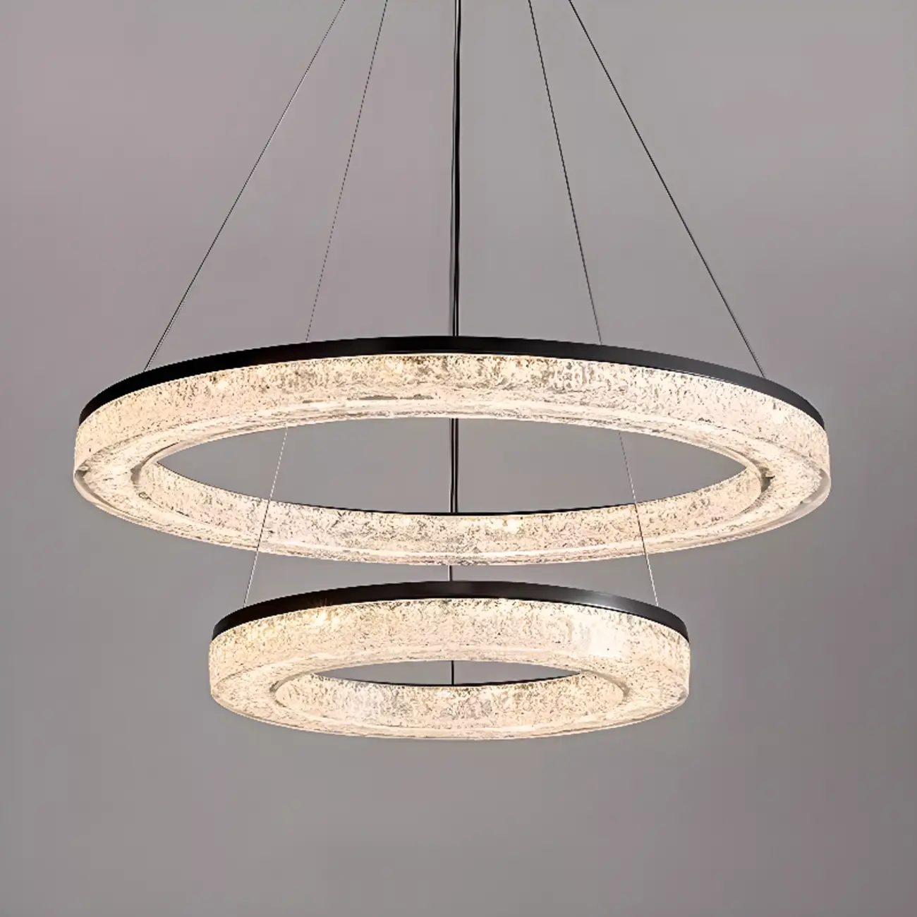 Black Circular Crystal Modern Chandelier Light Image - 11 | homeyfad