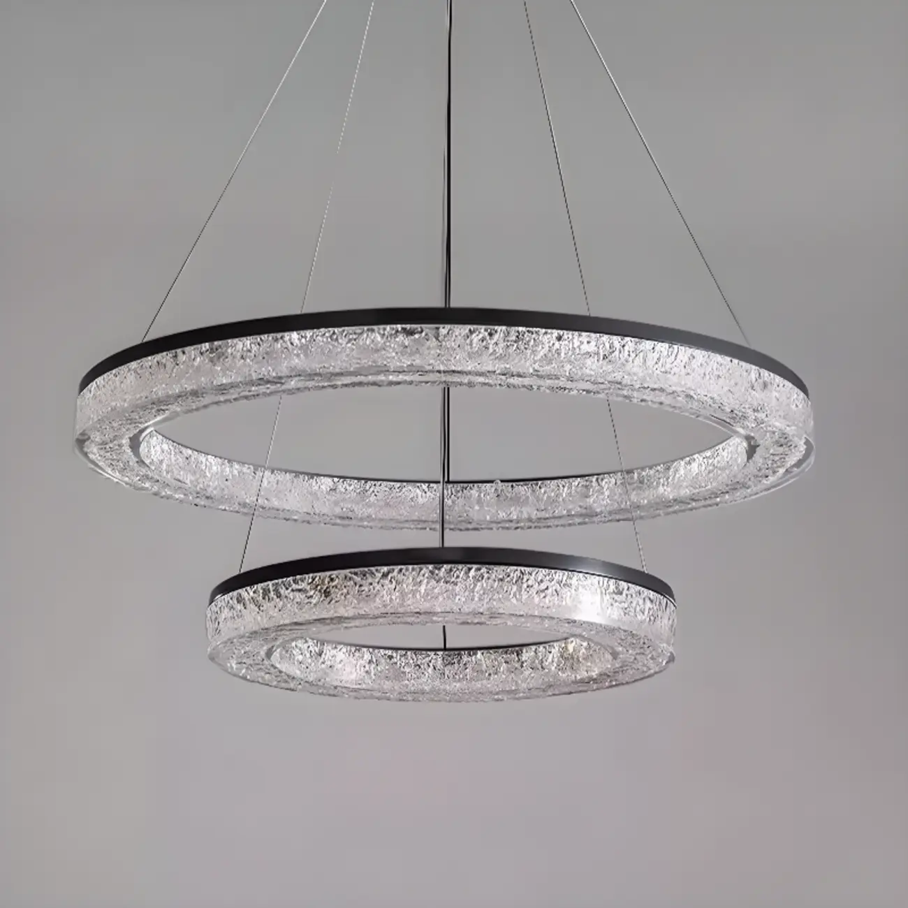 Black Circular Crystal Modern Chandelier Light Image - 12 | homeyfad