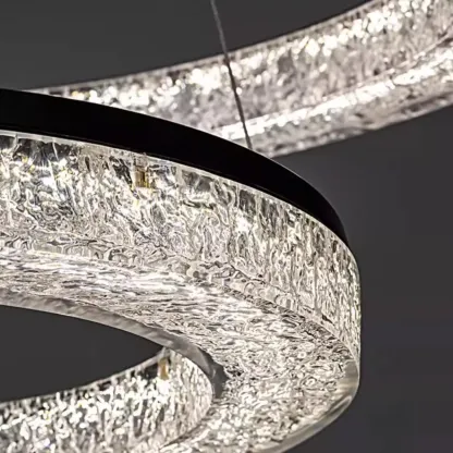 Black Circular Crystal Modern Chandelier Light Image - 13