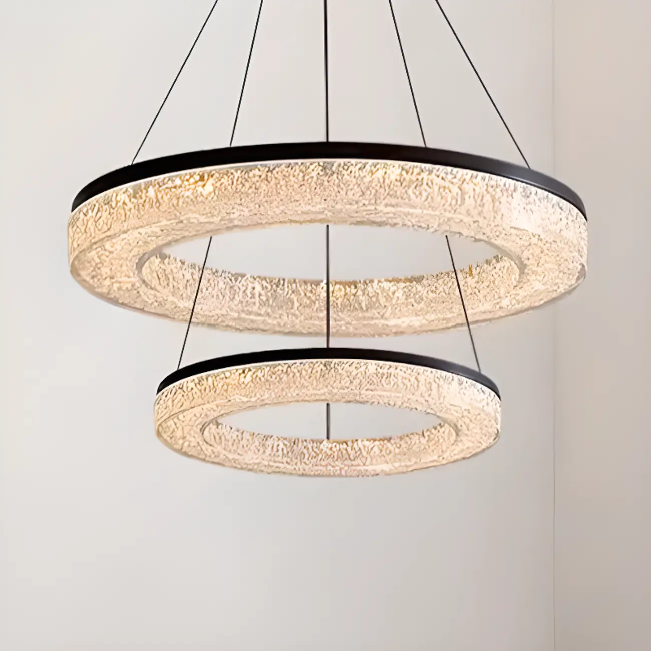 Black Circular Crystal Modern Chandelier Light Image - 16 | homeyfad