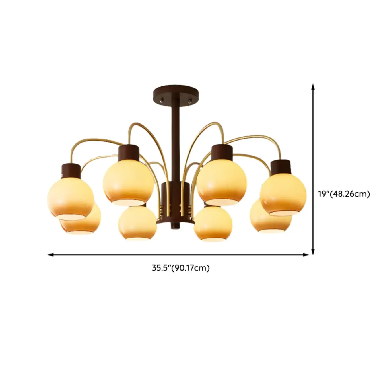 Gold Linear Glass Modern Chandelier Black Light Image - 13