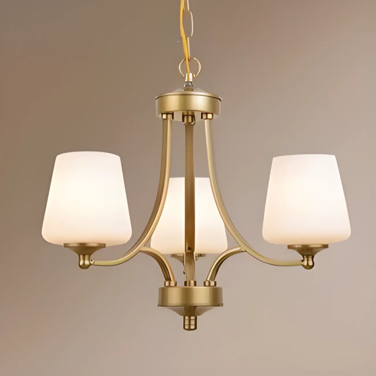 Vintage Metal White Glass Shade Classic Upward Chandelier Image - 19 | homeyfad