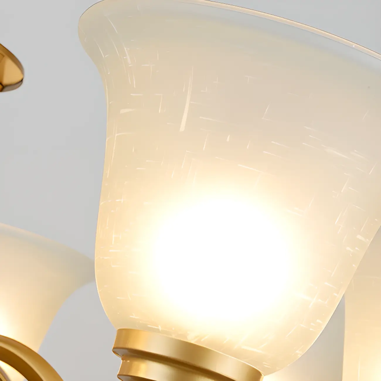 Vintage Metal White Glass Shade Classic Upward Chandelier Image - 30 | homeyfad