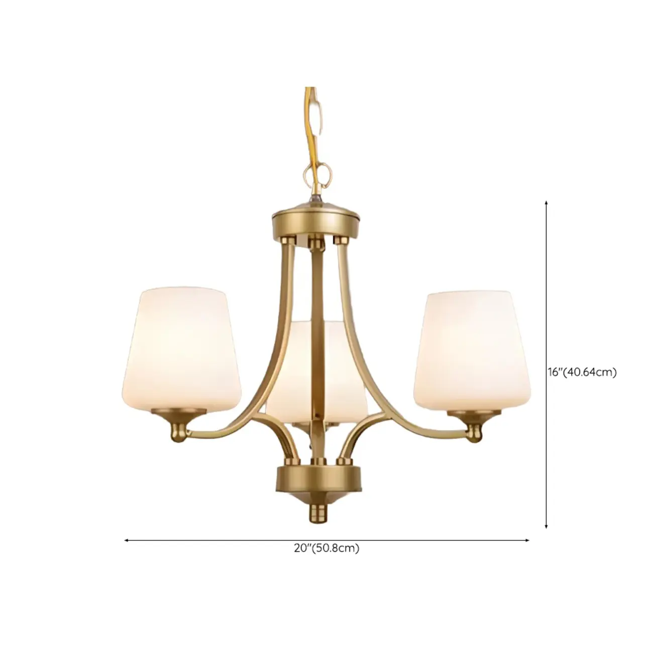 Vintage Metal White Glass Shade Classic Upward Chandelier Image - 46 | homeyfad