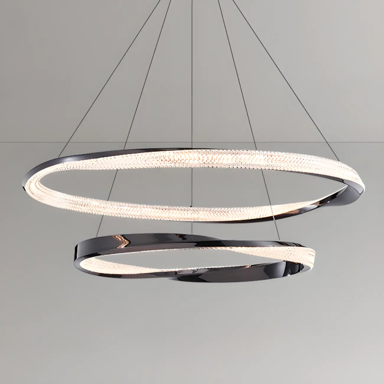 Black Linear Crystal Modern Chandelier Light Fixture Image - 2 | homeyfad