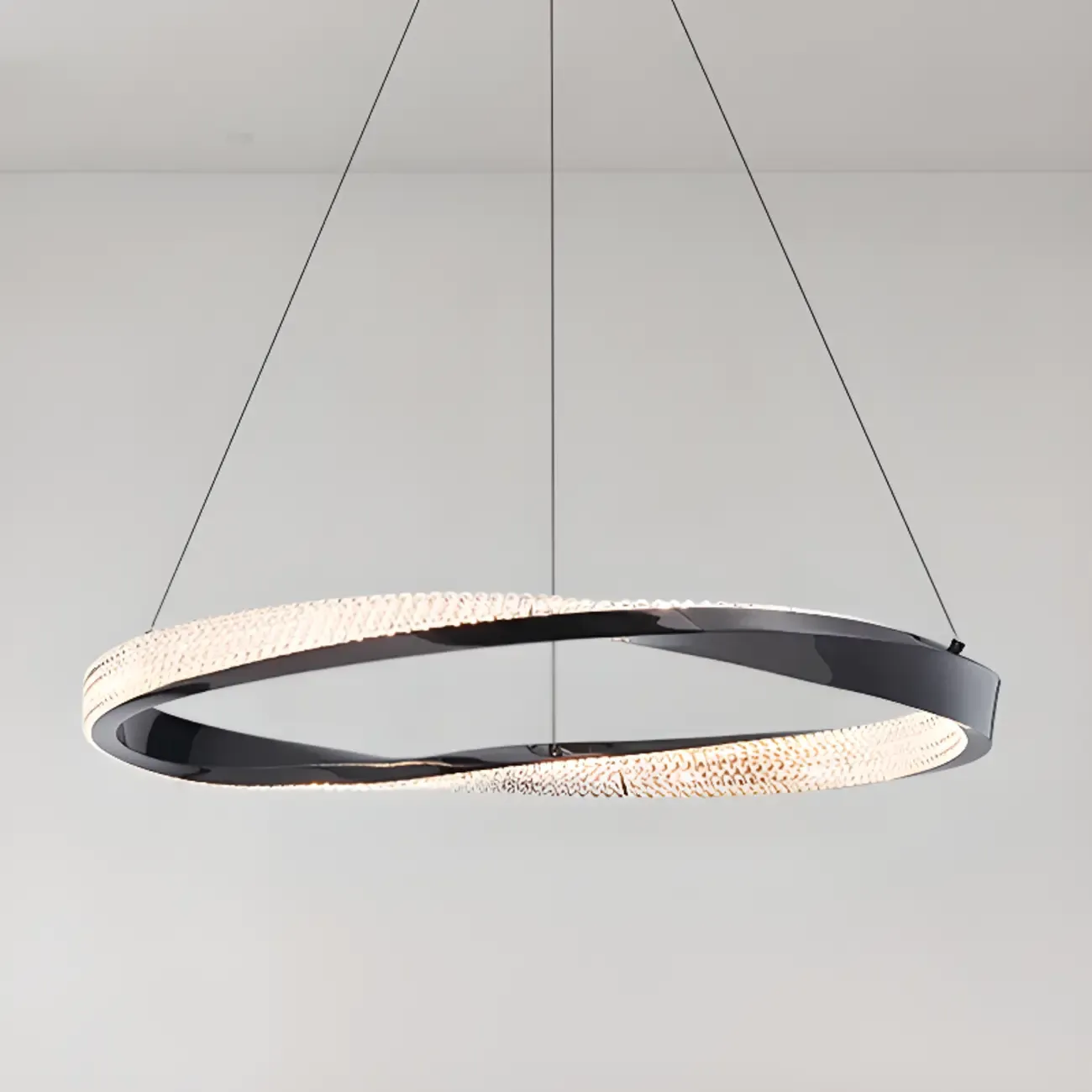 Black Linear Crystal Modern Chandelier Light Fixture Image - 6
