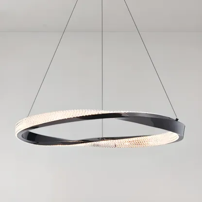 Black Linear Crystal Modern Chandelier Light Fixture Image - 6