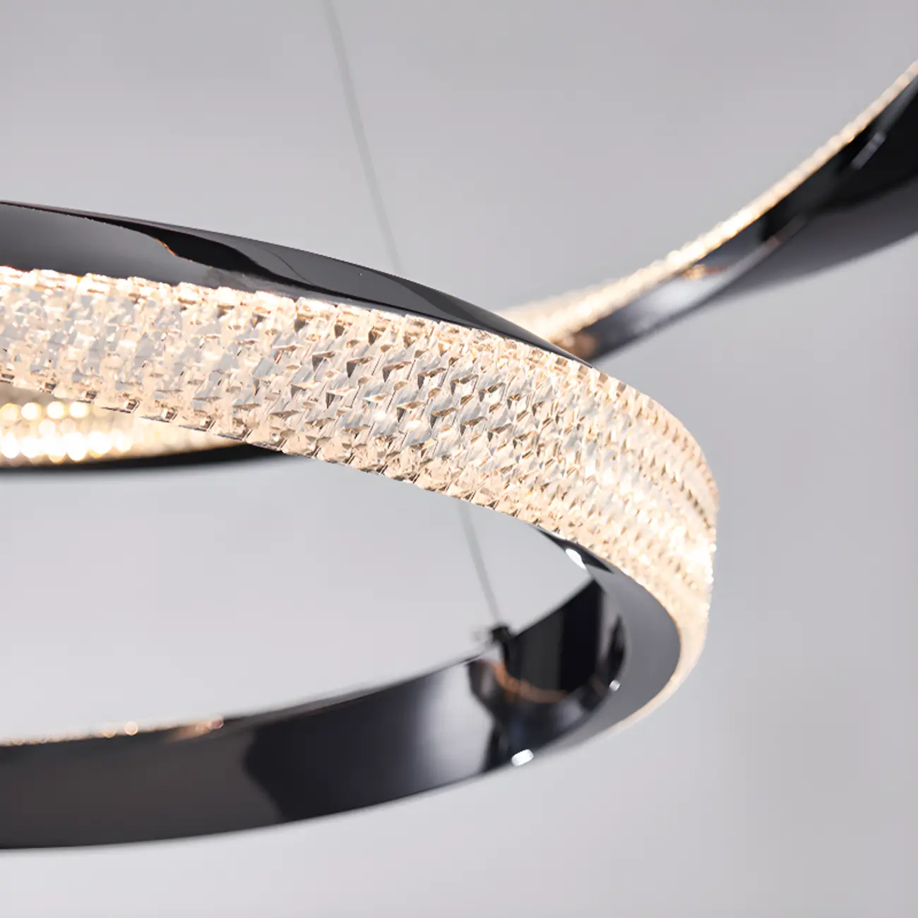 Black Linear Crystal Modern Chandelier Light Fixture Image - 10 | homeyfad