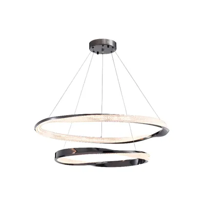 Black Linear Crystal Modern Chandelier Light Fixture Image - 11