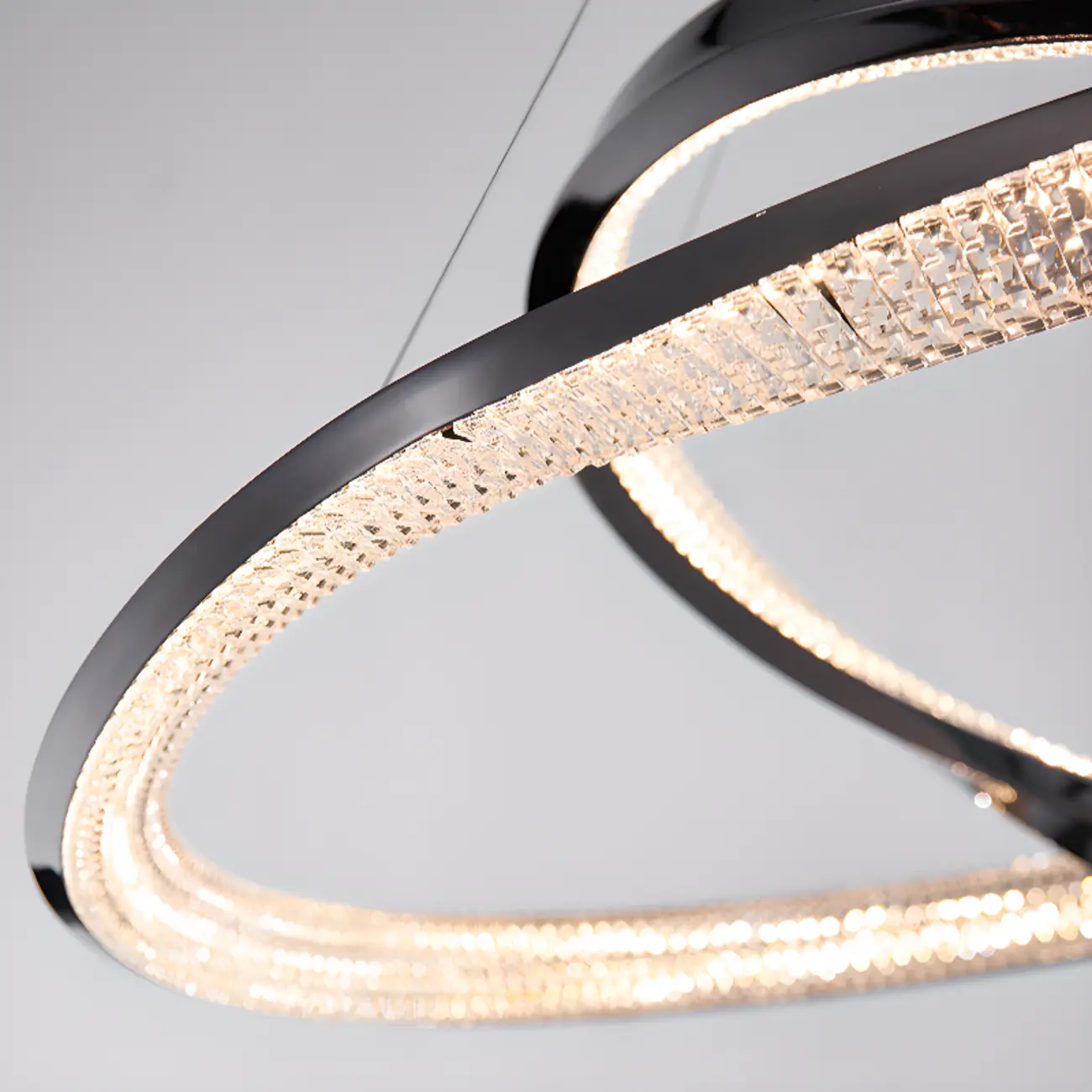 Black Linear Crystal Modern Chandelier Light Fixture Image - 12 | homeyfad