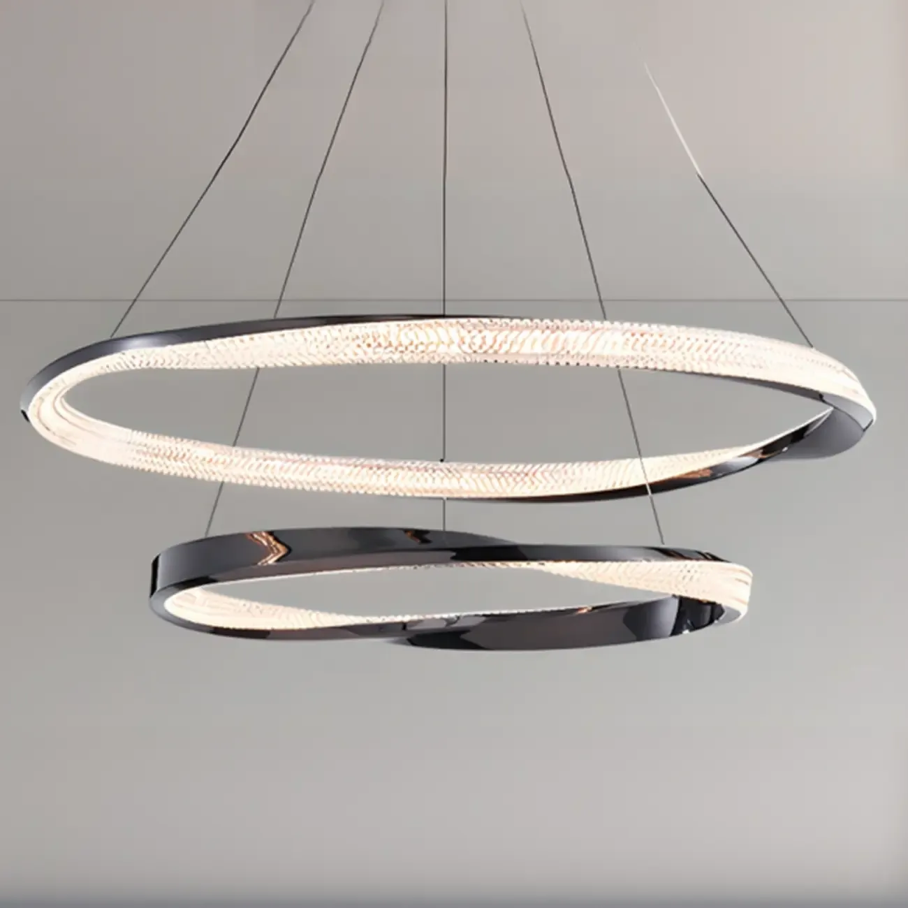 Black Linear Crystal Modern Chandelier Light Fixture Image - 14