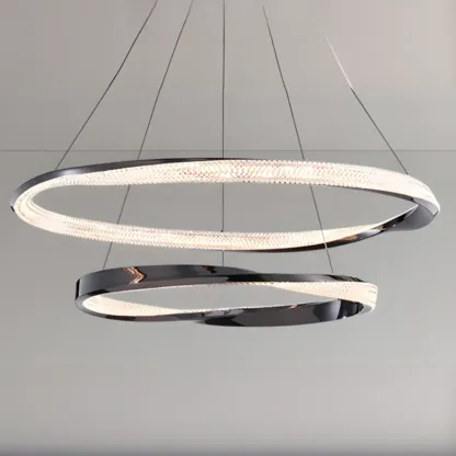 Black Linear Crystal Modern Chandelier Light Fixture Image - 14