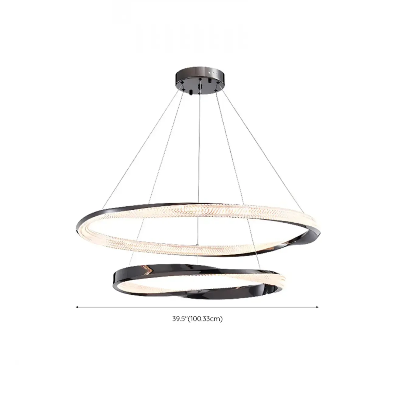 Black Linear Crystal Modern Chandelier Light Fixture Image - 19
