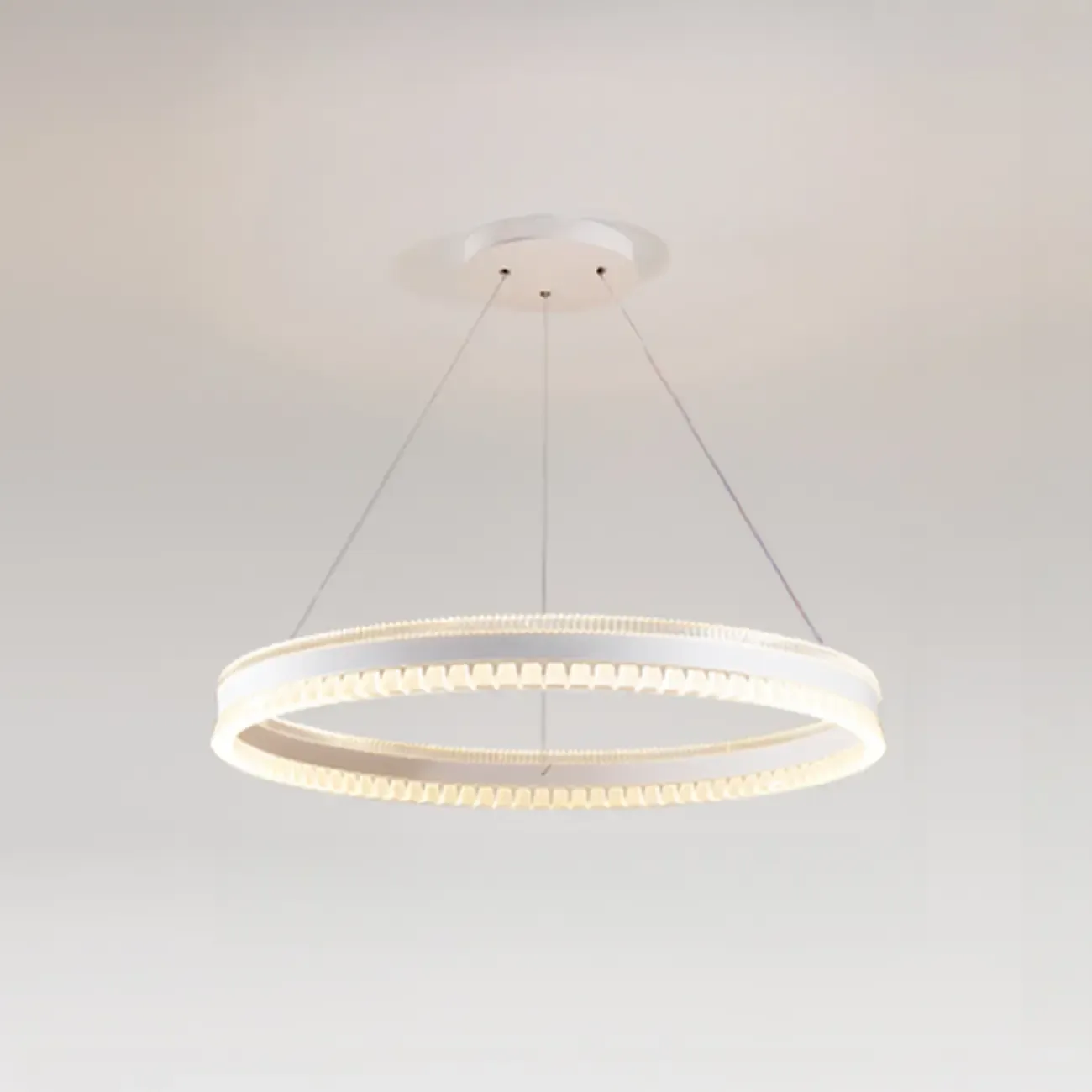 Stylish Modern Circle Tiered Ring LED Chandelier Image - 6