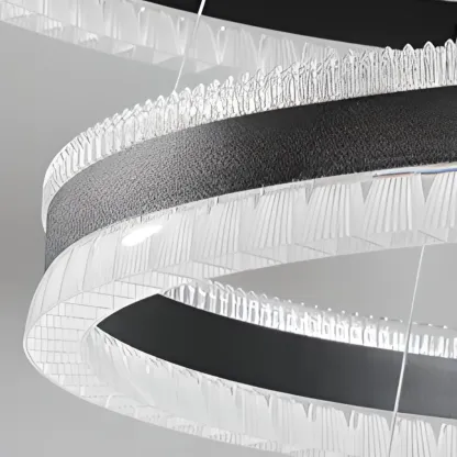 Stylish Modern Circle Tiered Ring LED Chandelier Image - 9