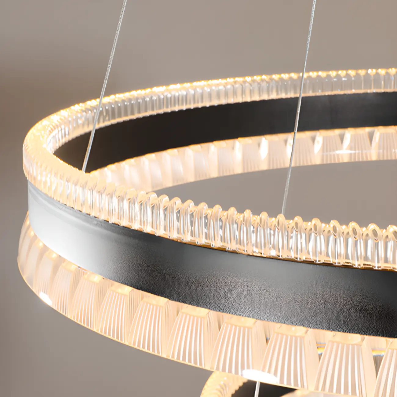 Stylish Modern Circle Tiered Ring LED Chandelier Image - 12 | homeyfad