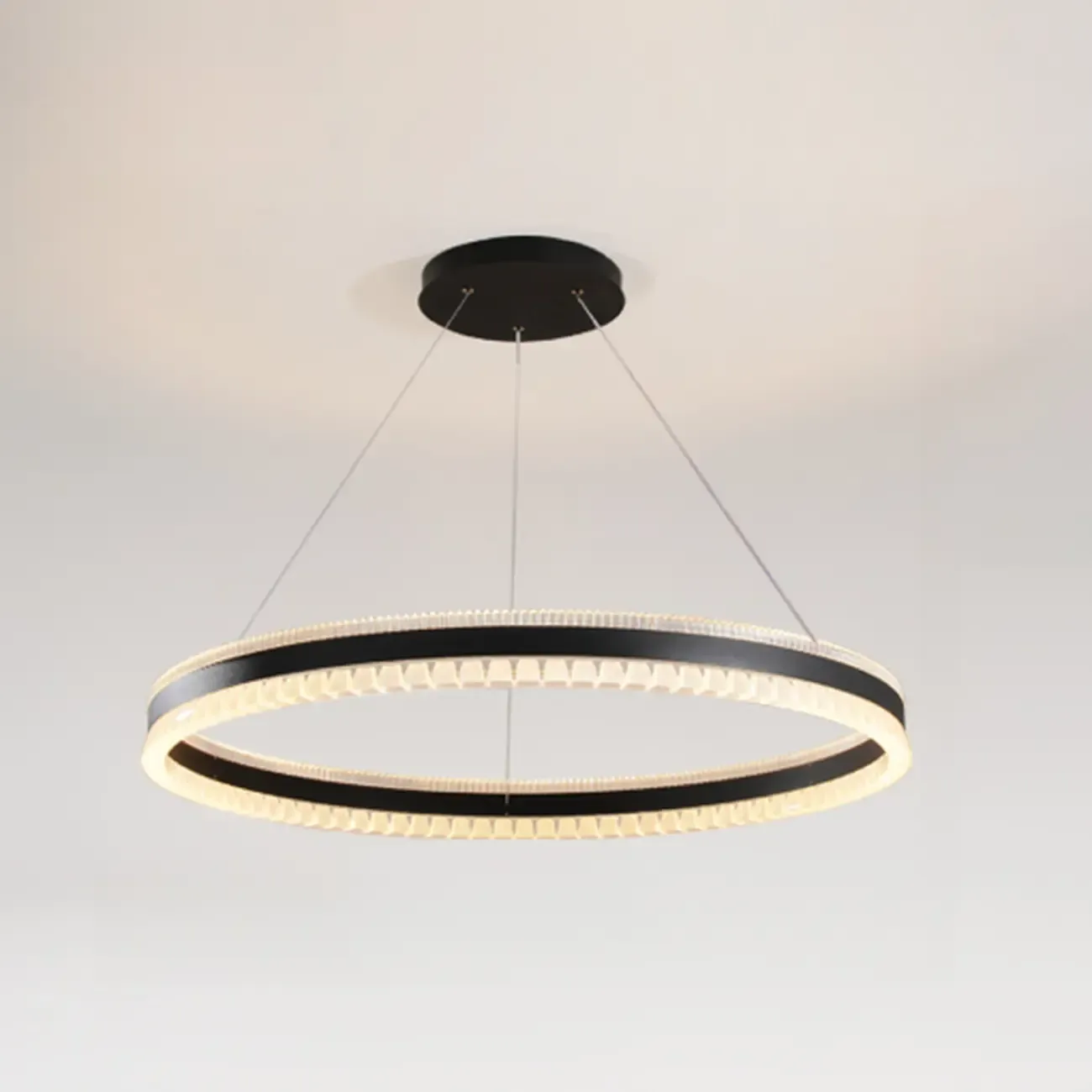 Stylish Modern Circle Tiered Ring LED Chandelier Image - 13