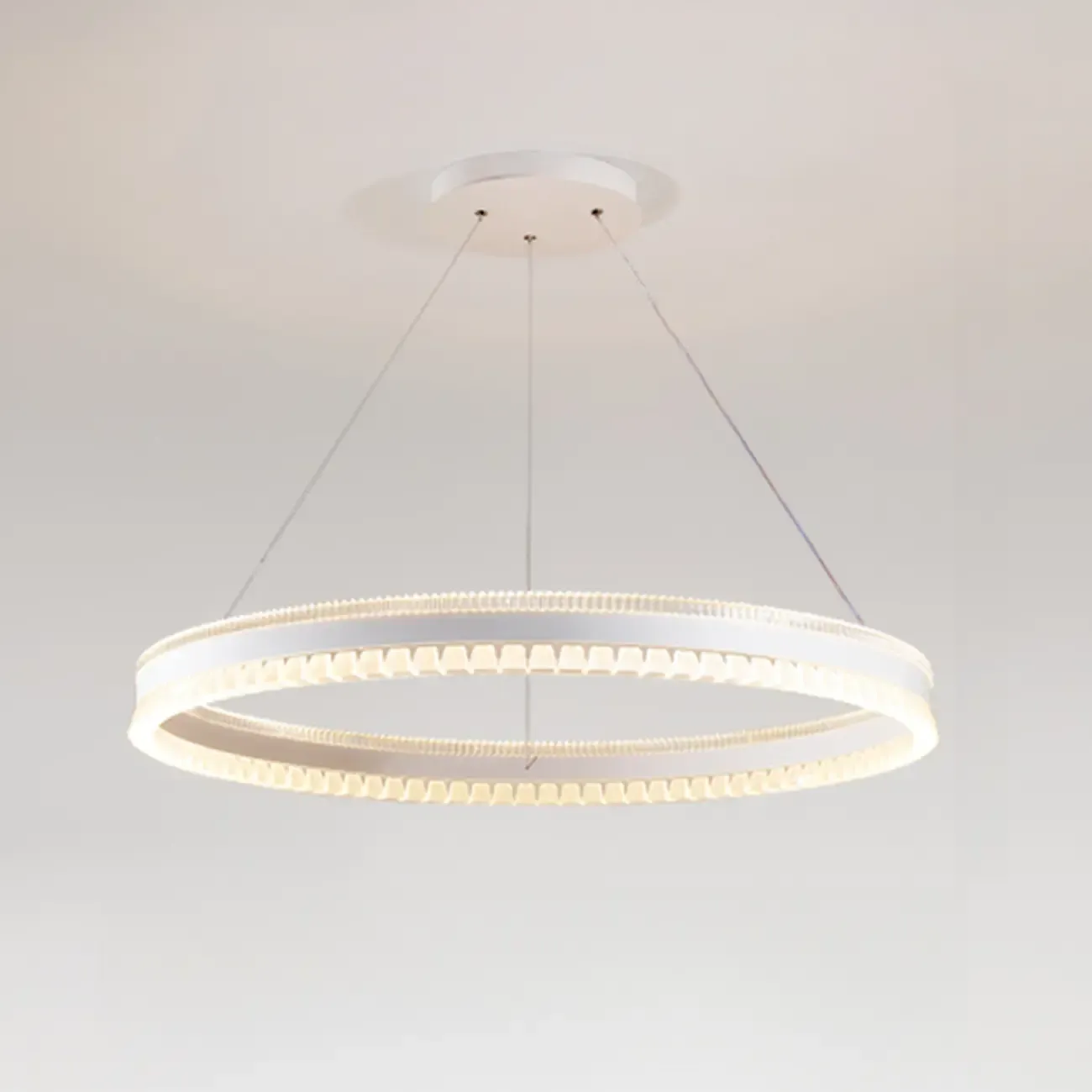 Stylish Modern Circle Tiered Ring LED Chandelier Image - 14