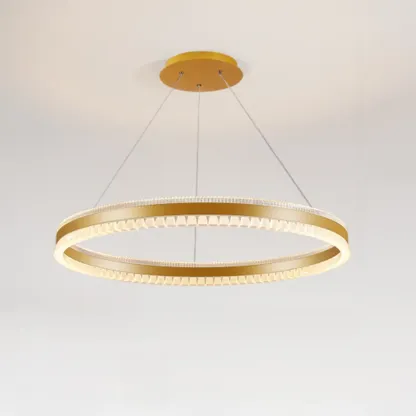 Stylish Modern Circle Tiered Ring LED Chandelier Image - 15