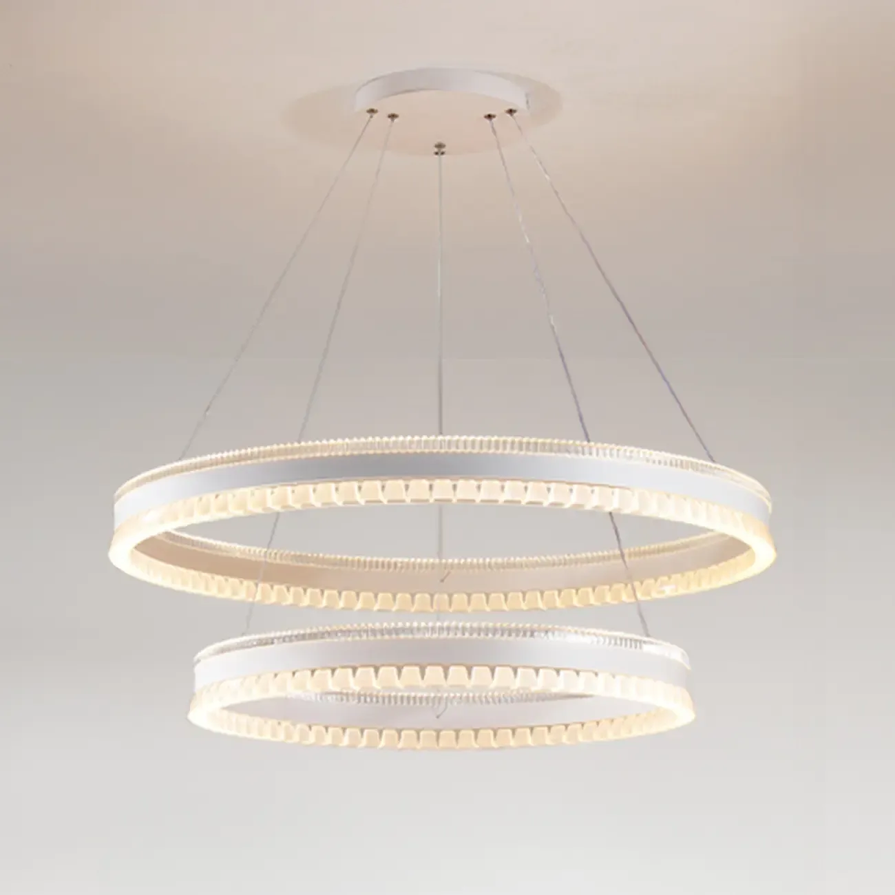 Stylish Modern Circle Tiered Ring LED Chandelier Image - 17
