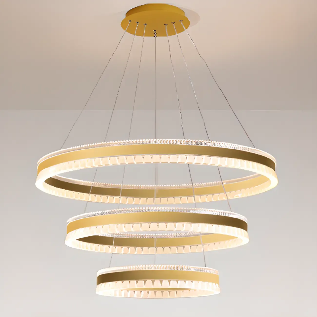Stylish Modern Circle Tiered Ring LED Chandelier Image - 21