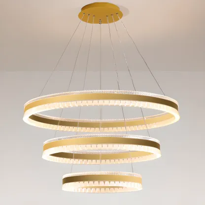 Stylish Modern Circle Tiered Ring LED Chandelier Image - 21