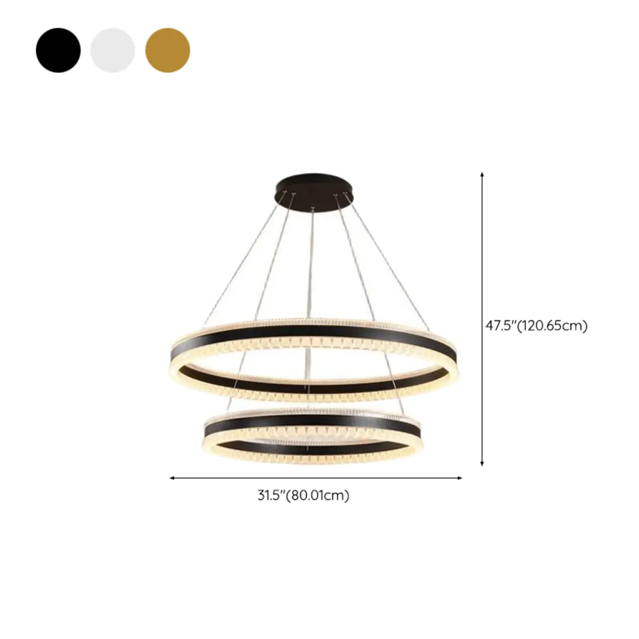 Stylish Modern Circle Tiered Ring LED Chandelier Image - 25 | homeyfad