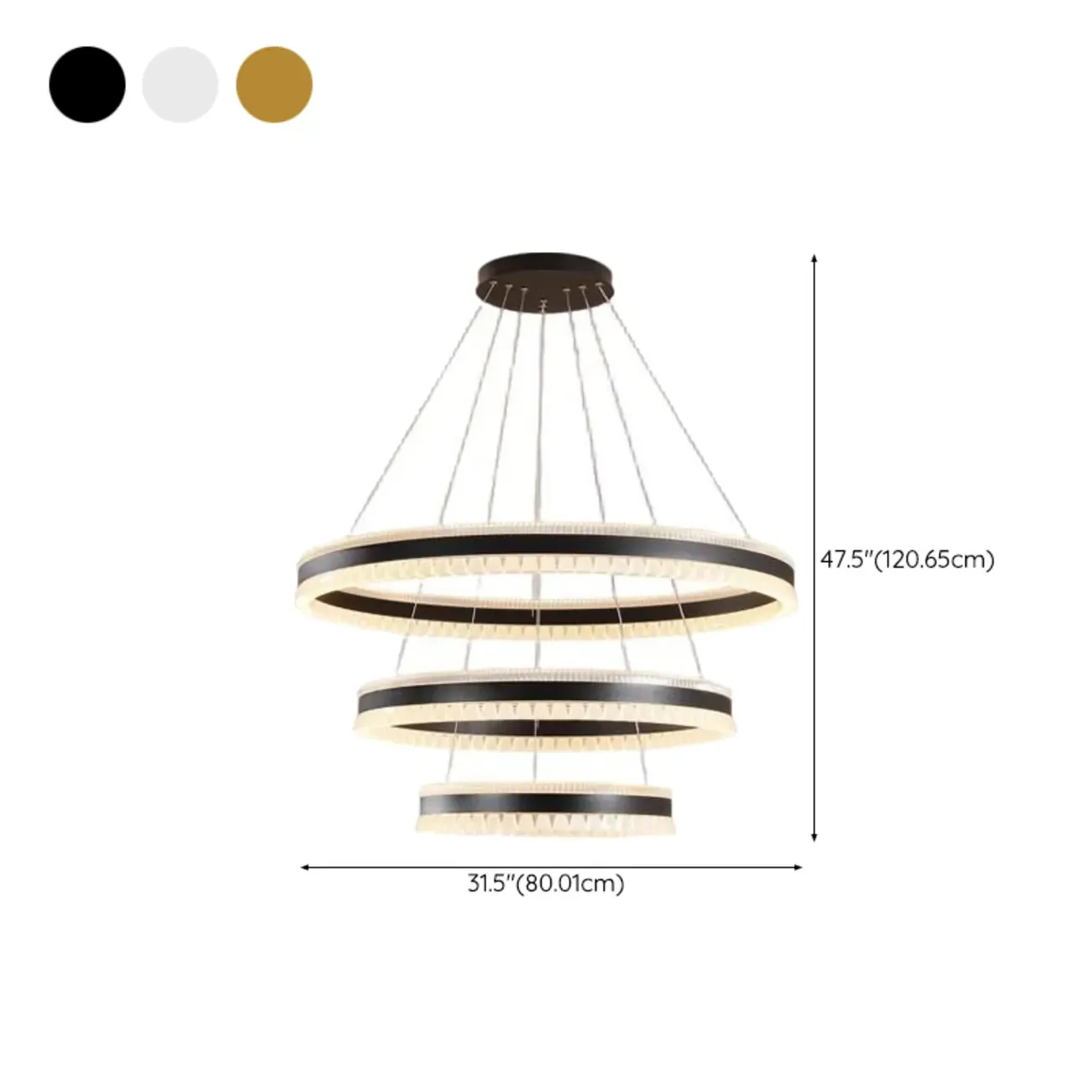 Stylish Modern Circle Tiered Ring LED Chandelier Image - 26