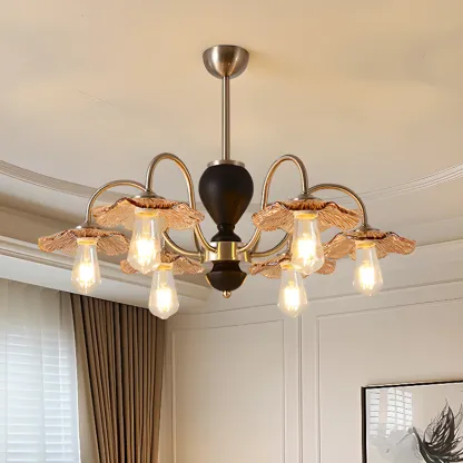 Geometric Large Downrods Chandelier for Dining Room in 6/8 Light Image - 4