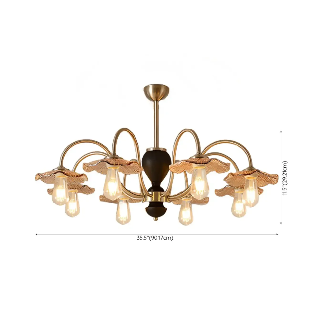 Geometric Large Downrods Chandelier for Dining Room in 6/8 Light Image - 13
