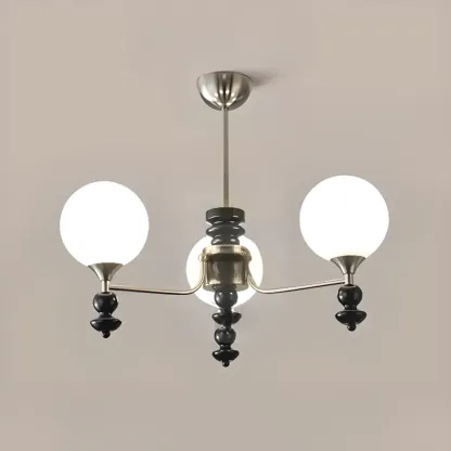 Black Glass Sphere Metal Modern Crystal Chandelier Image - 8