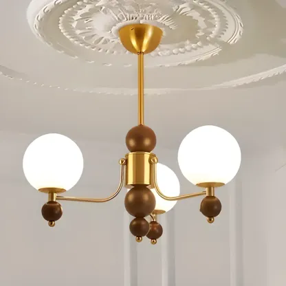 Black Glass Sphere Metal Modern Crystal Chandelier Image - 4