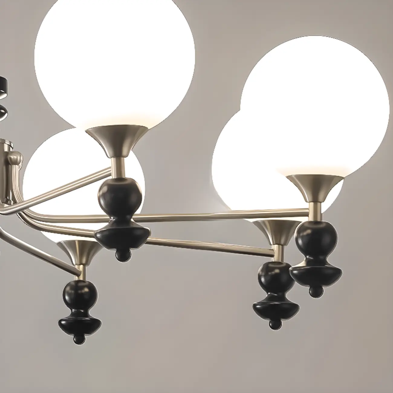 Black Glass Sphere Metal Modern Crystal Chandelier Image - 13 | homeyfad