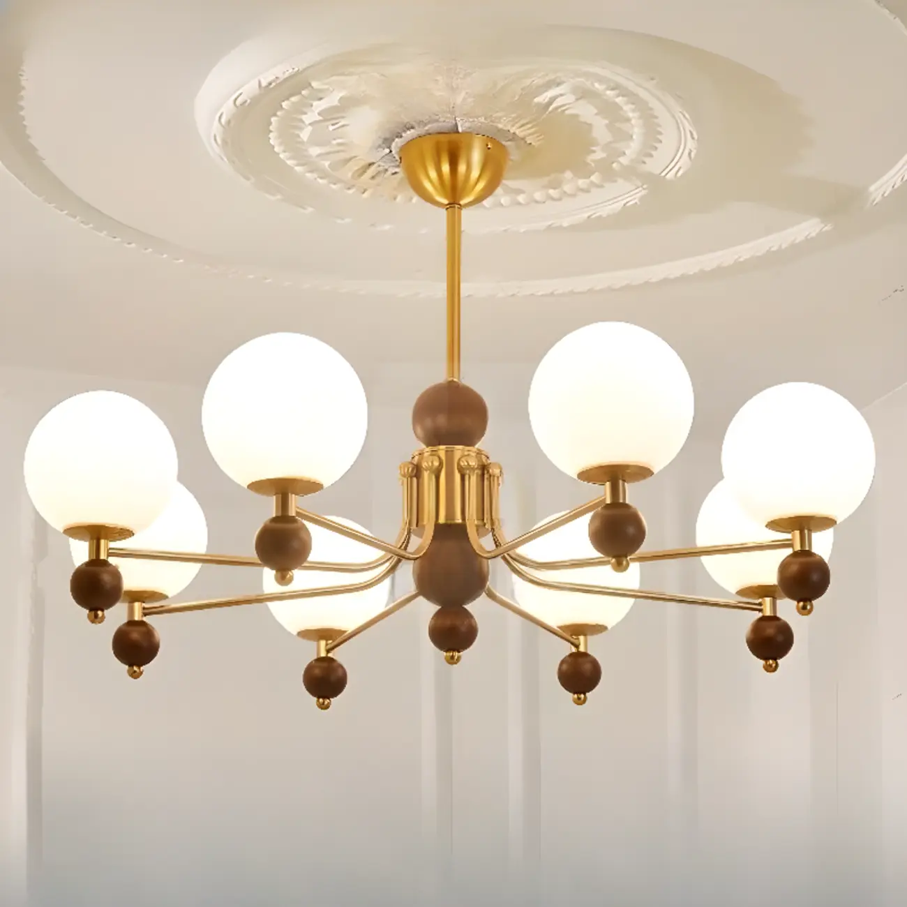 Black Glass Sphere Metal Modern Crystal Chandelier Image - 7 | homeyfad