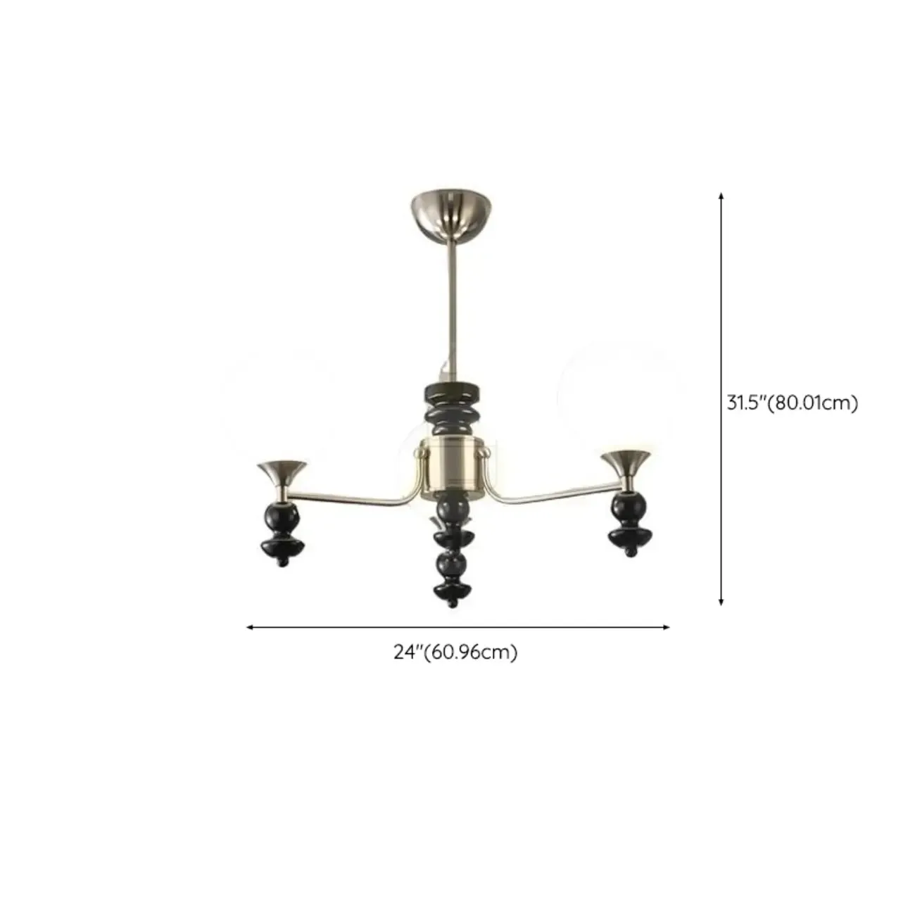 Black Glass Sphere Metal Modern Crystal Chandelier #size