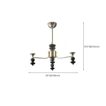 Black Glass Sphere Metal Modern Crystal Chandelier #size