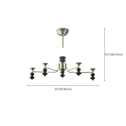 Black Glass Sphere Metal Modern Crystal Chandelier Image - 15