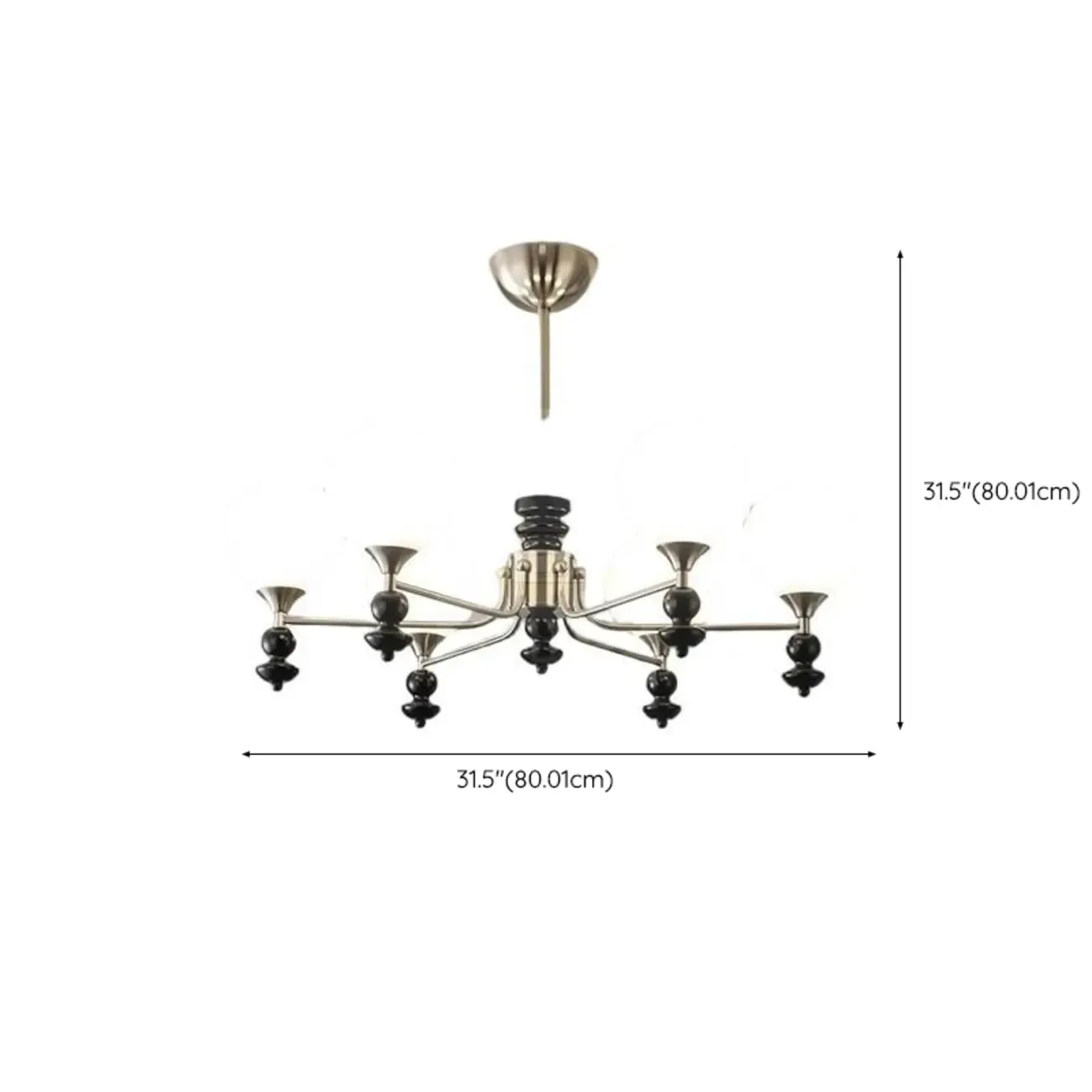 Black Glass Sphere Metal Modern Crystal Chandelier Image - 16