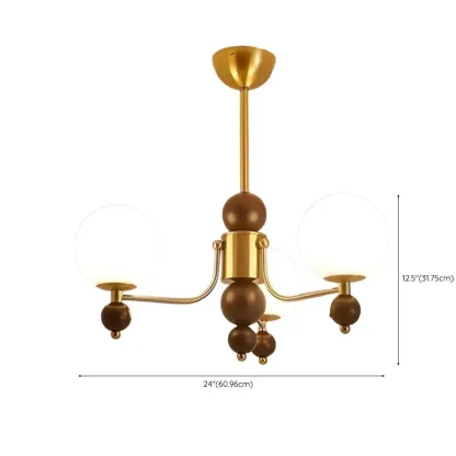 Black Glass Sphere Metal Modern Crystal Chandelier Image - 18