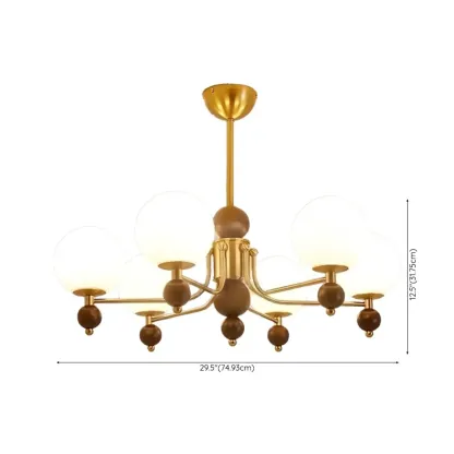 Black Glass Sphere Metal Modern Crystal Chandelier Image - 20