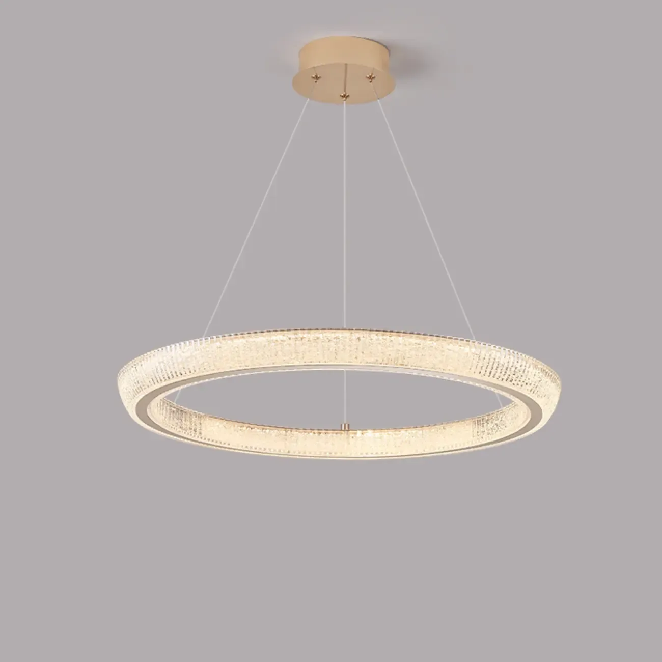 Gold Circular Crystal Glass Modern Chandelier Light Image - 6