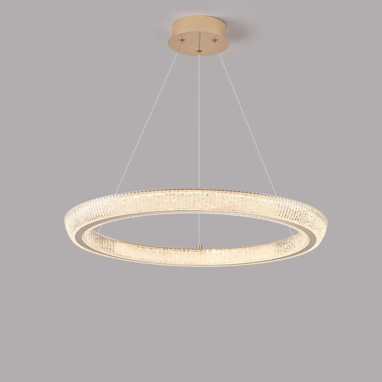 Gold Circular Crystal Glass Modern Chandelier Light Image - 7 | homeyfad