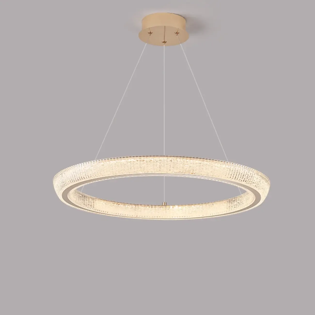 Gold Circular Crystal Glass Modern Chandelier Light Image - 7