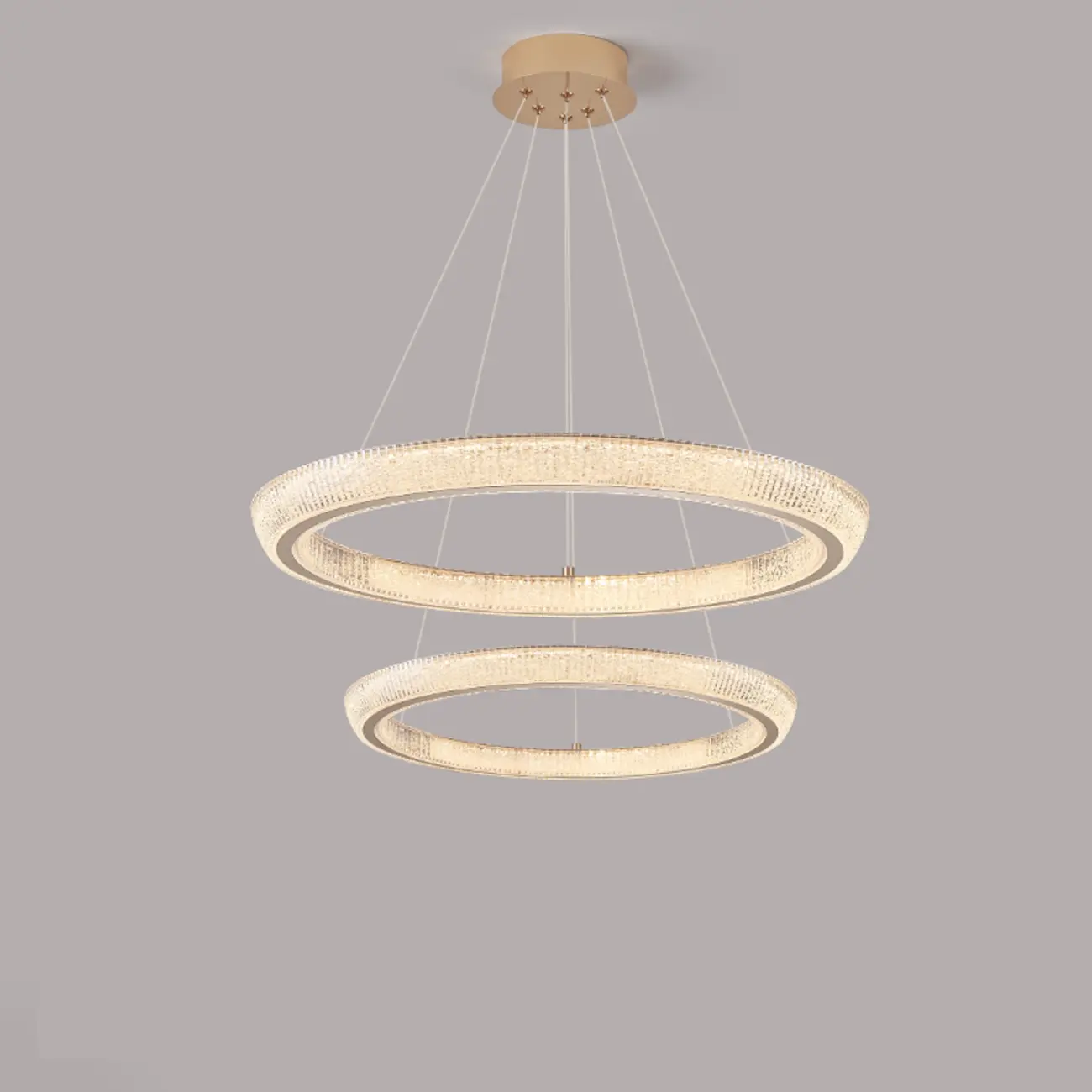 Gold Circular Crystal Glass Modern Chandelier Light Image - 9 | homeyfad