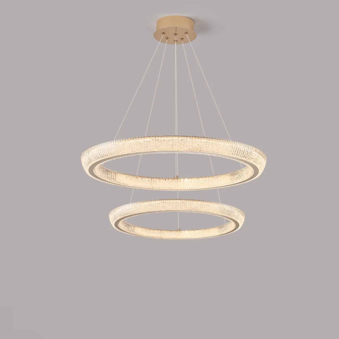 Gold Circular Crystal Glass Modern Chandelier Light Image - 11 | homeyfad