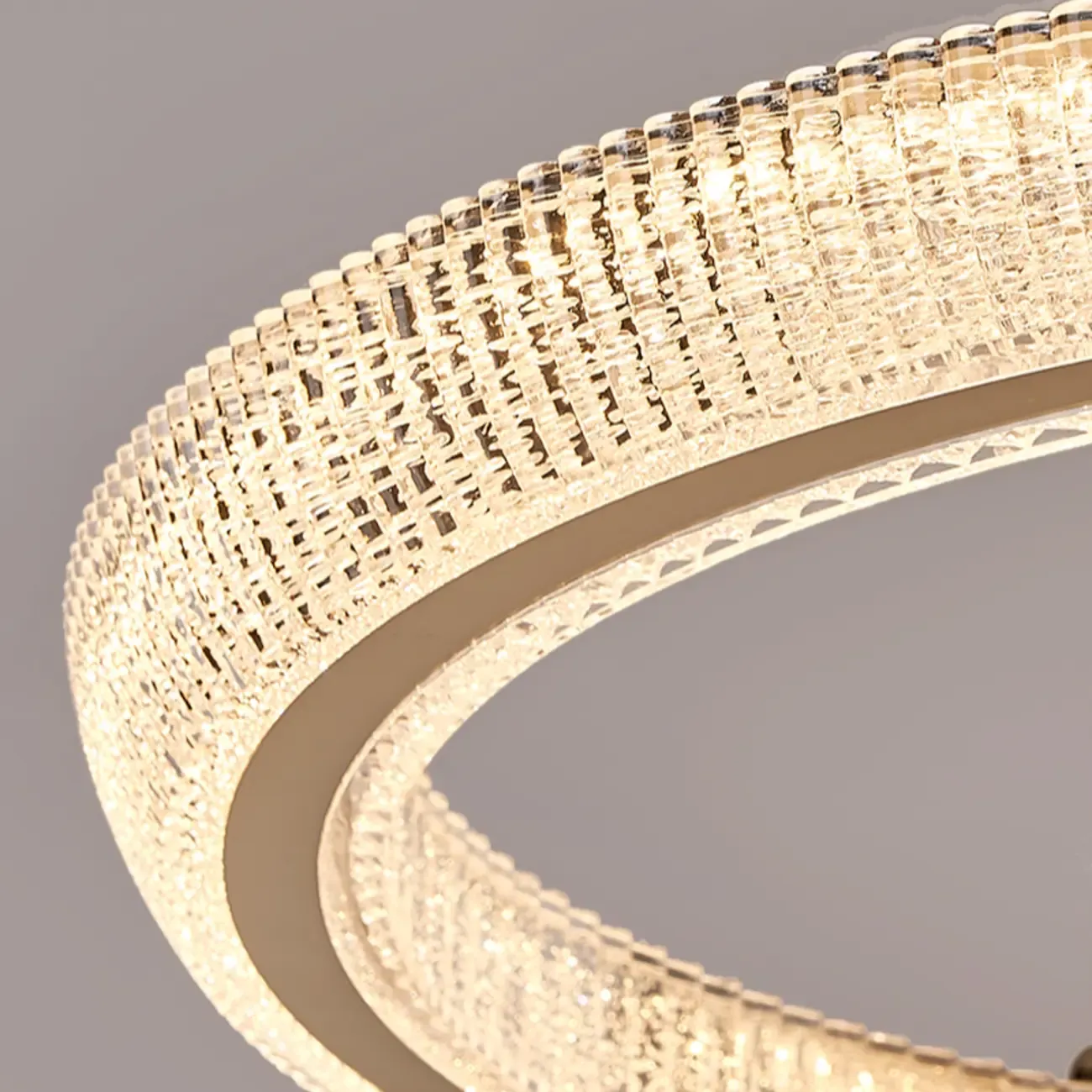 Gold Circular Crystal Glass Modern Chandelier Light Image - 13