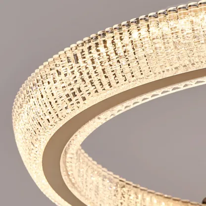 Gold Circular Crystal Glass Modern Chandelier Light Image - 13