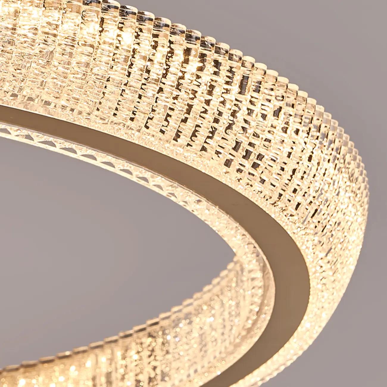 Gold Circular Crystal Glass Modern Chandelier Light Image - 14 | homeyfad