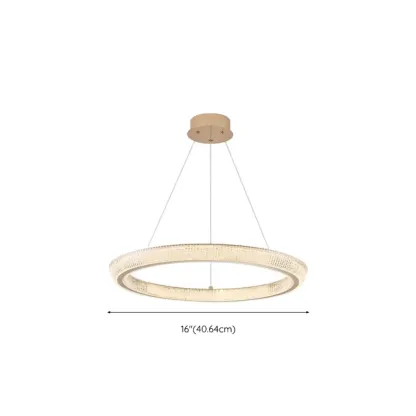 Gold Circular Crystal Glass Modern Chandelier Light #size
